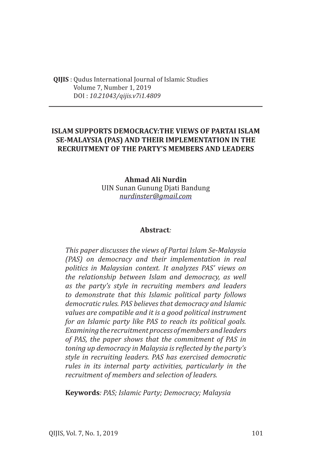 Pas) and Their Implementation in the Recruitment of the Party’S Members and Leaders