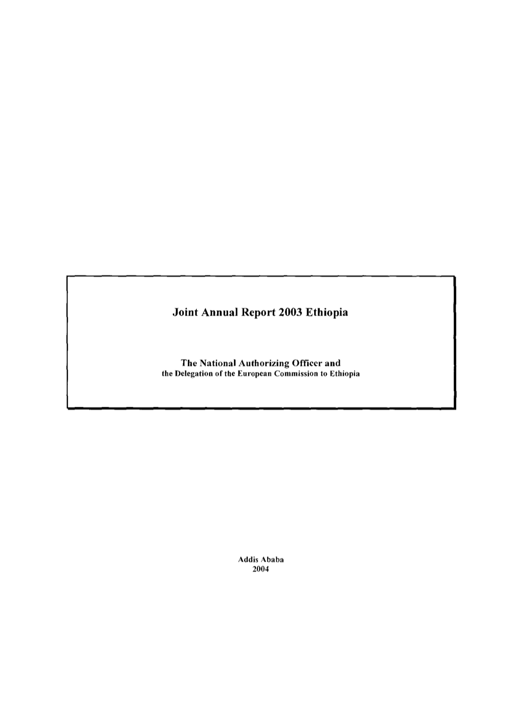 Joint Annual Report 2003 Ethiopia