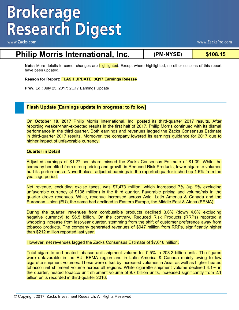 Philip Morris International, Inc