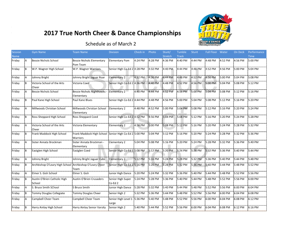 2017 True North Cheer & Dance Championships