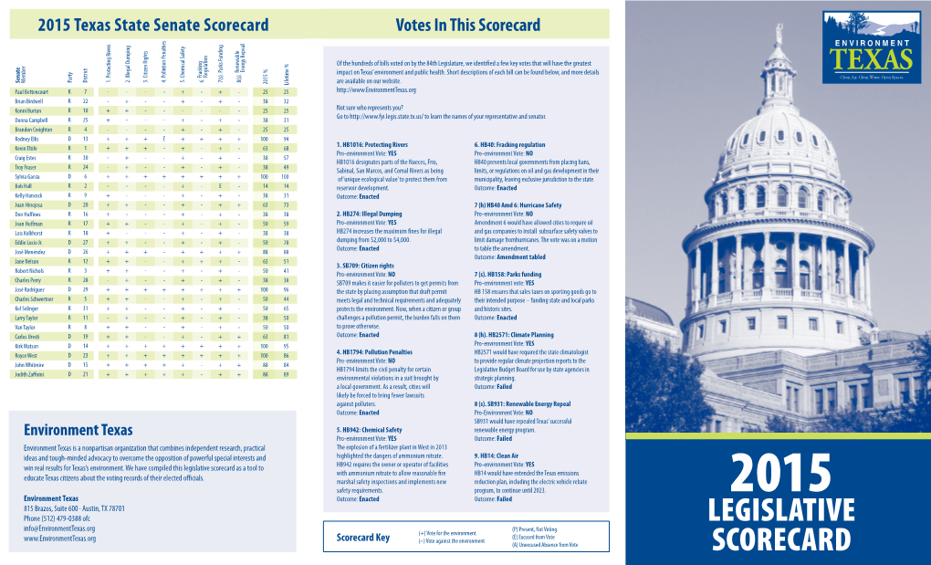 Legislative Scorecard