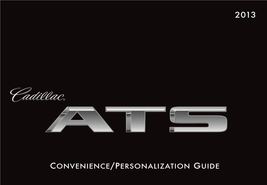 Convenience/Personalization Guide 2013
