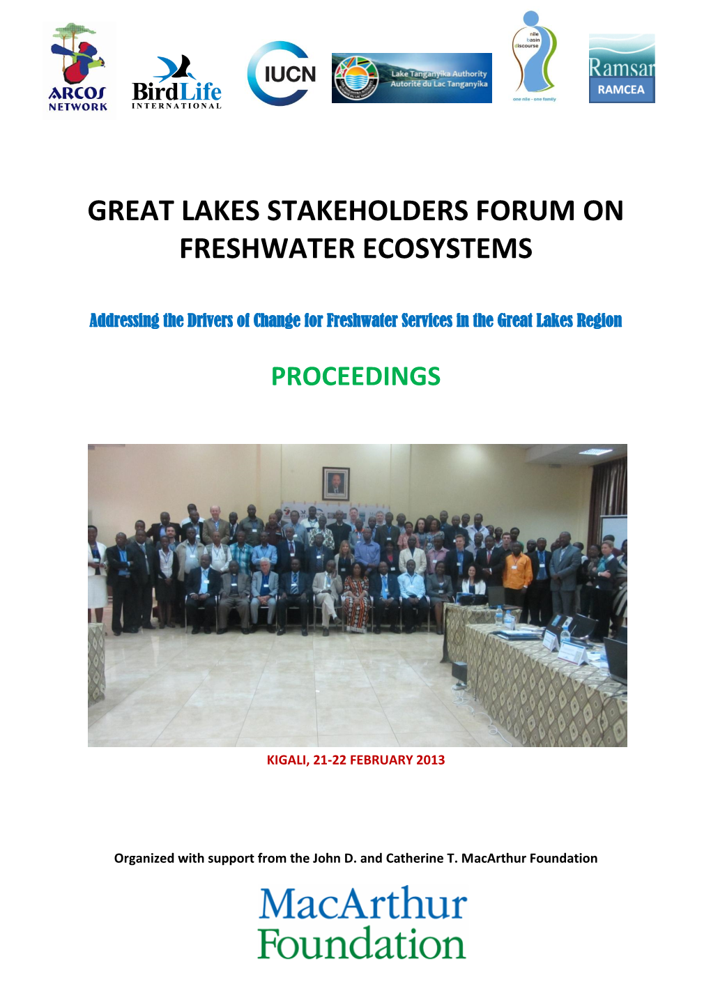 Great Lakes Stakeholders Forum on Freshwater Ecosystems