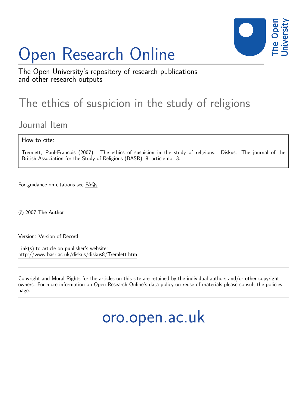 Open Research Online Oro.Open.Ac.Uk