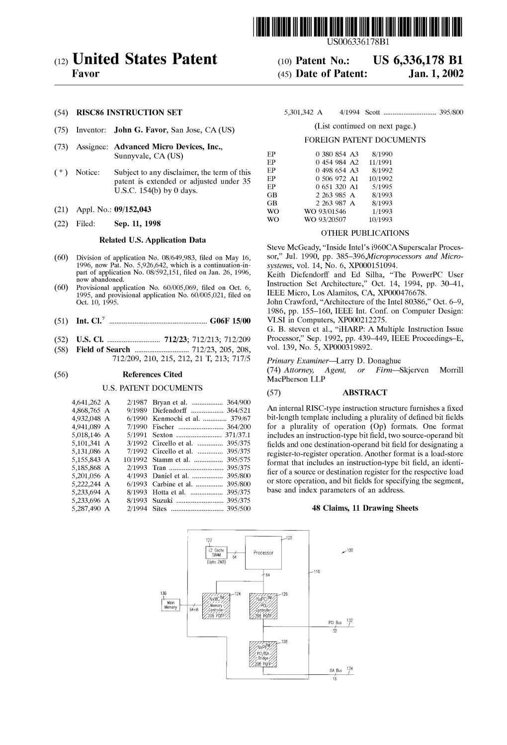 (12) United States Patent (10) Patent No.: US 6,336,178 B1 Favor (45) Date of Patent: Jan