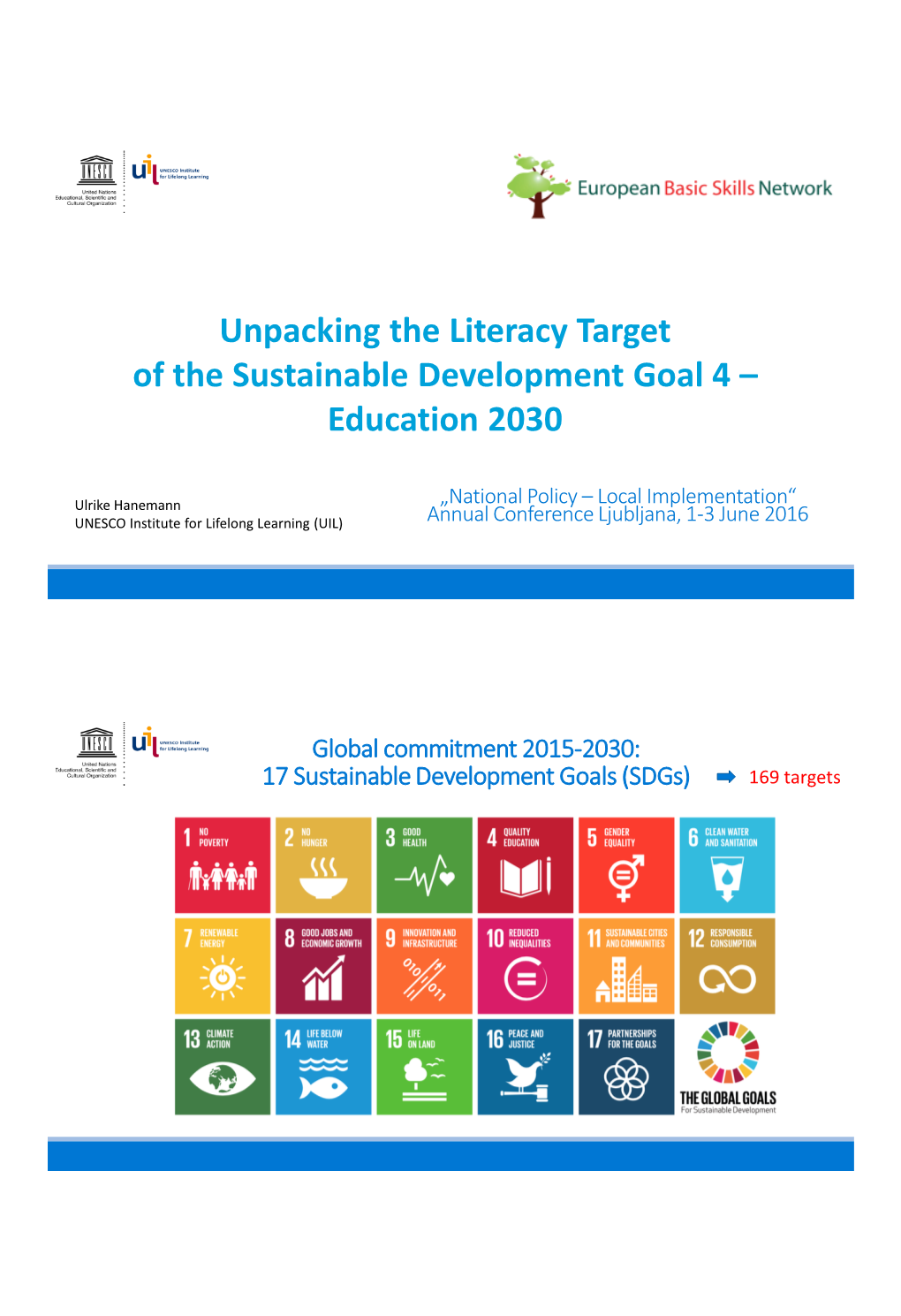 Unpacking the Literacy Target of the Sustainable Development Goal 4 – Education 2030