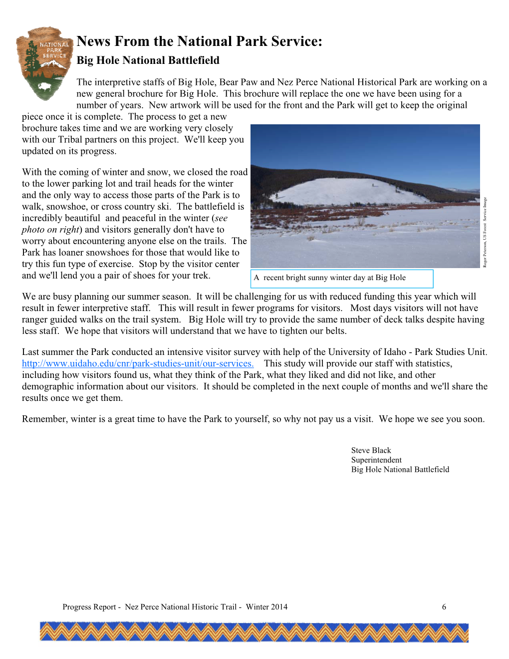 News from the National Park Service