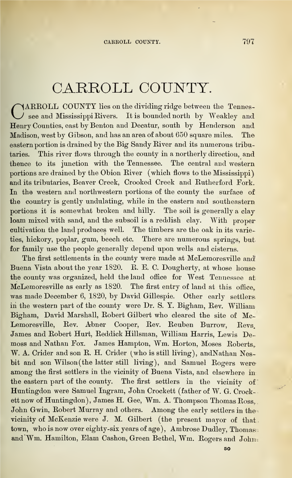 History of Tennessee from the Earliest Time to the Present : Together with an Historical and Biographical Sketch of Carroll