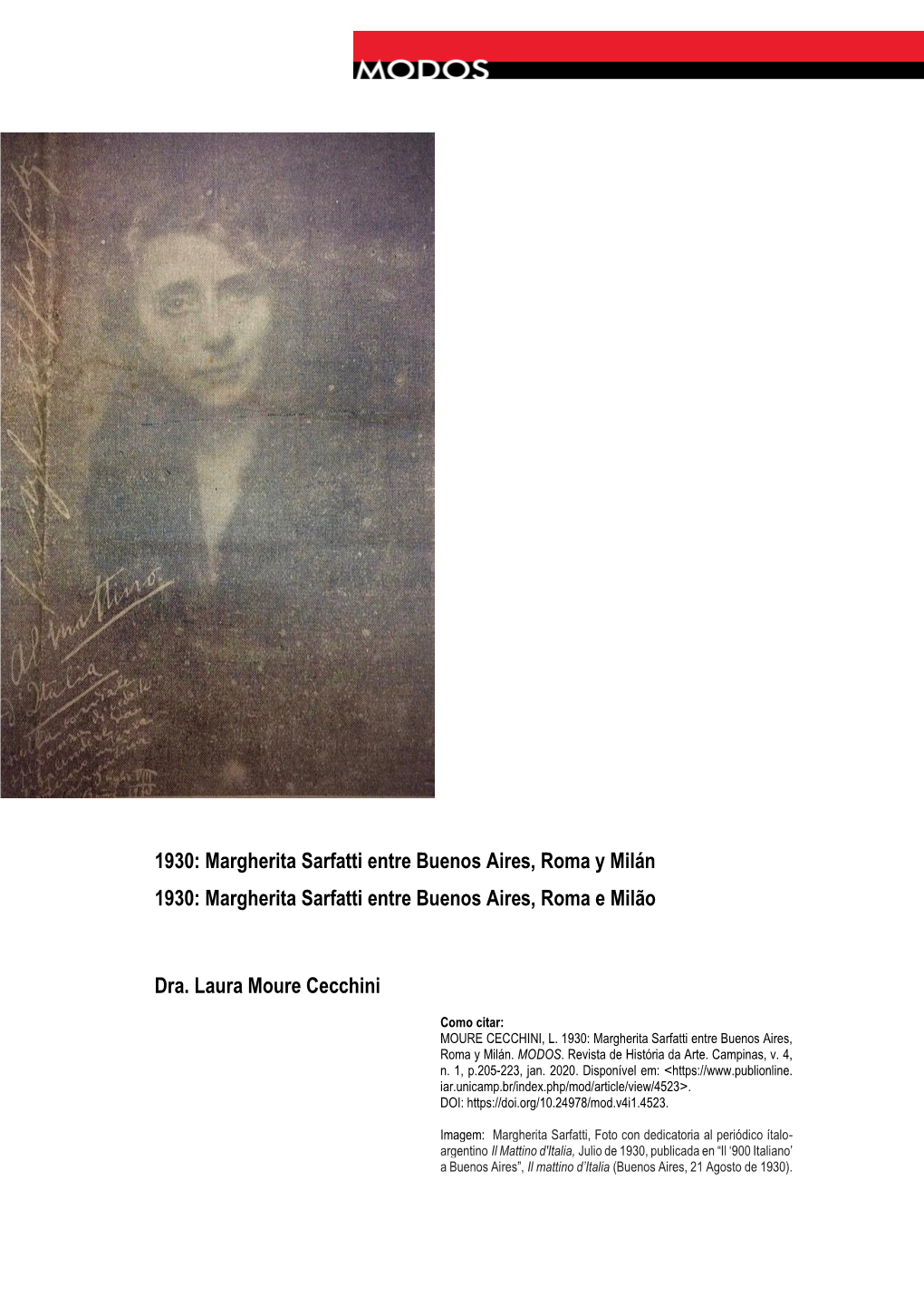 Margherita Sarfatti Entre Buenos Aires, Roma Y Milán 1930: Margherita Sarfatti Entre Buenos Aires, Roma E Milão