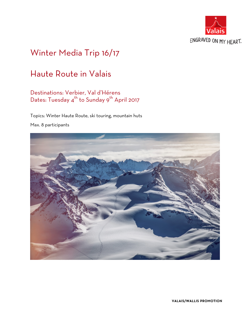 Winter Media Trip 16/17 Haute Route in Valais