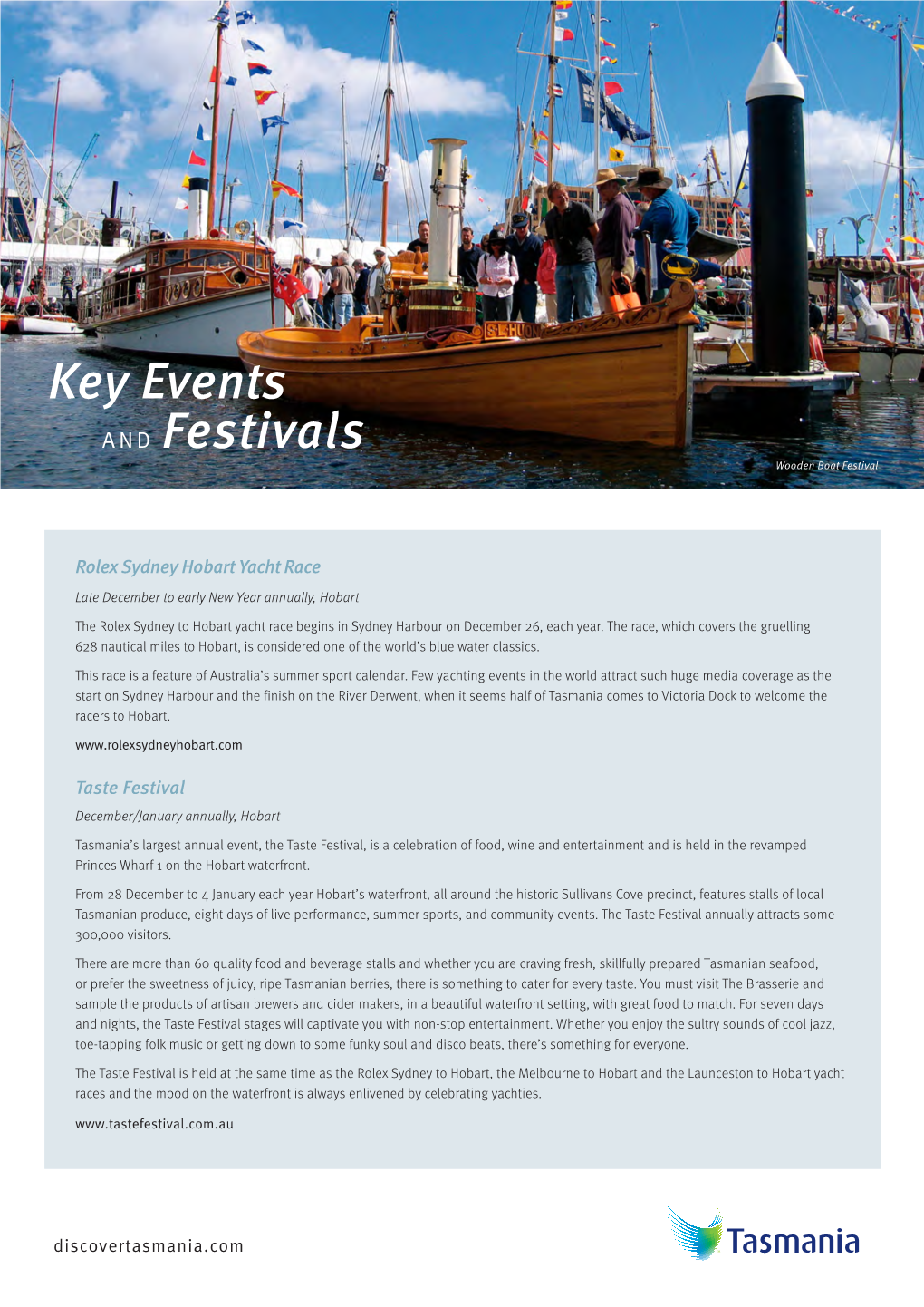 Key Events and Festivals Wooden Boat Festival