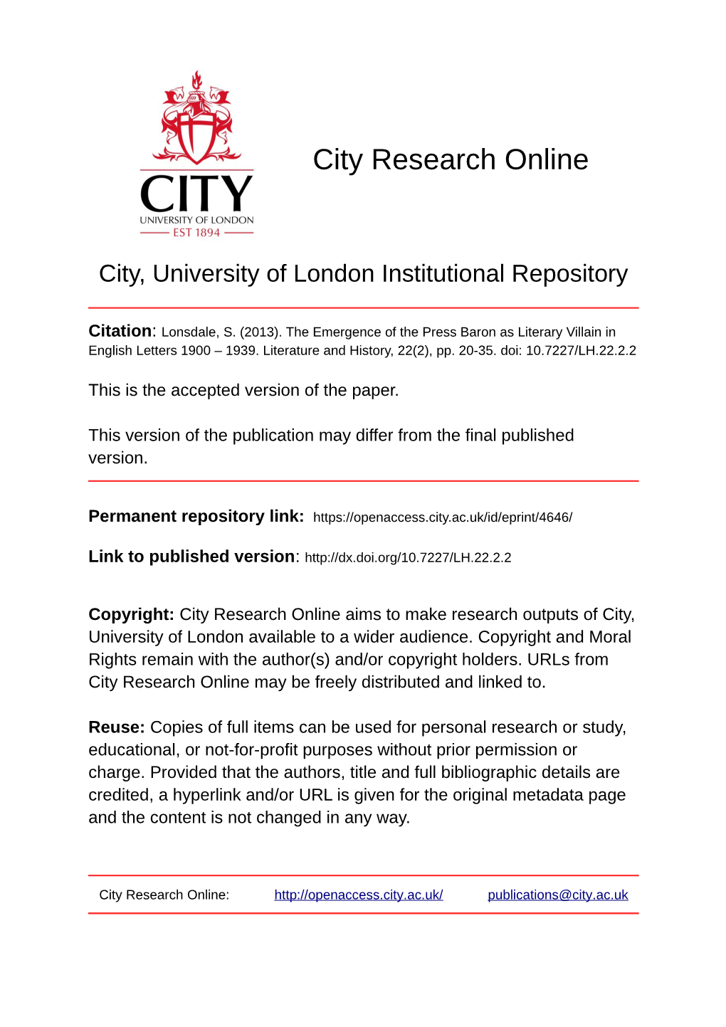 City Research Online