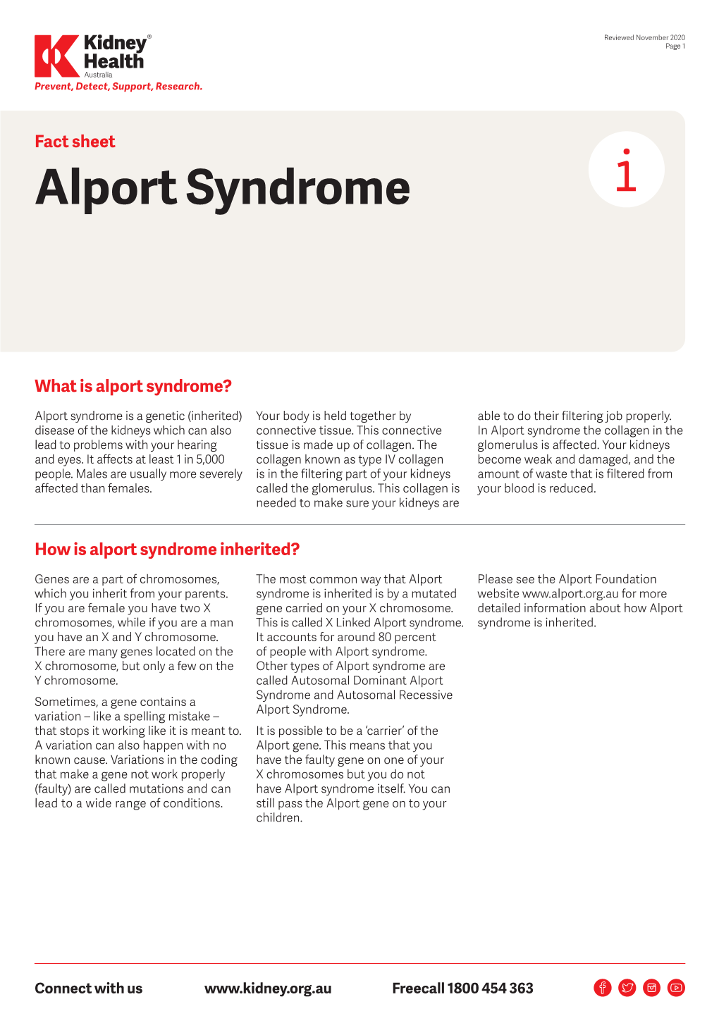 Alport Syndrome Fact Sheet