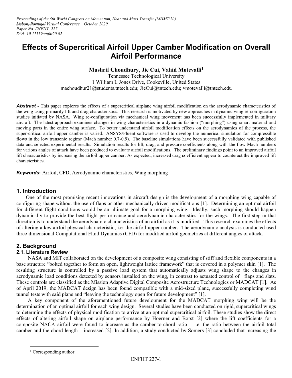 Effects of Supercritical Airfoil Upper Camber Modification on Overall Airfoil Performance