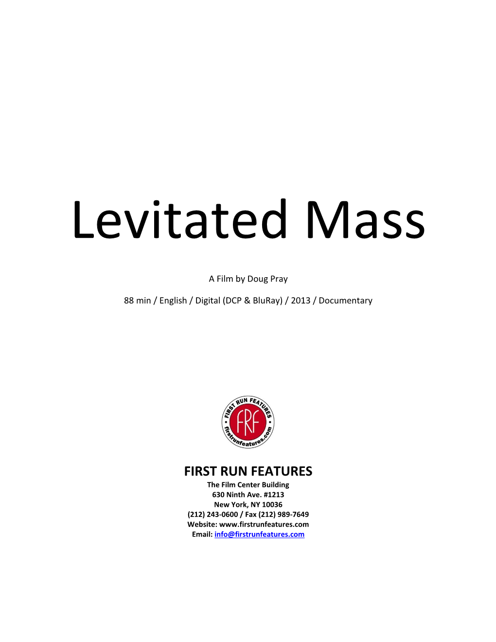 Praise for Levitated Mass