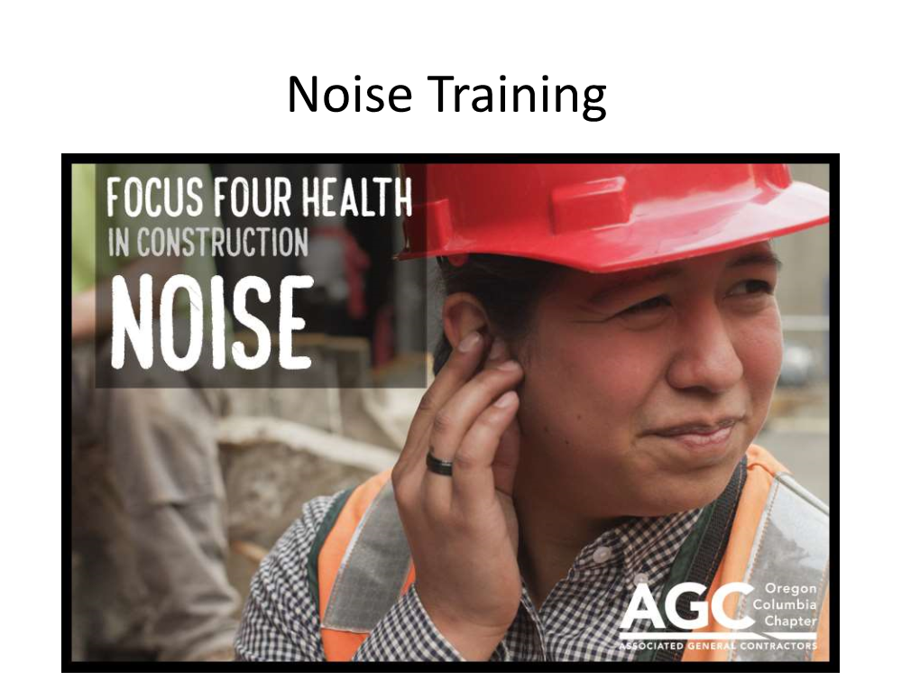 Noise Training Occupational Noise Hearing Conservation Statistics