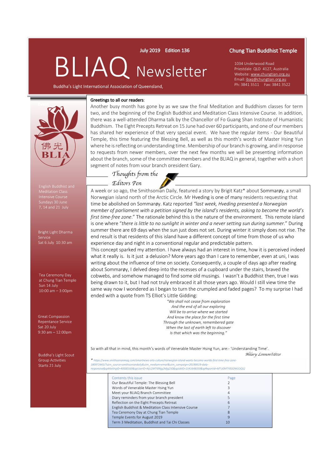 BLIAQ Newsletter