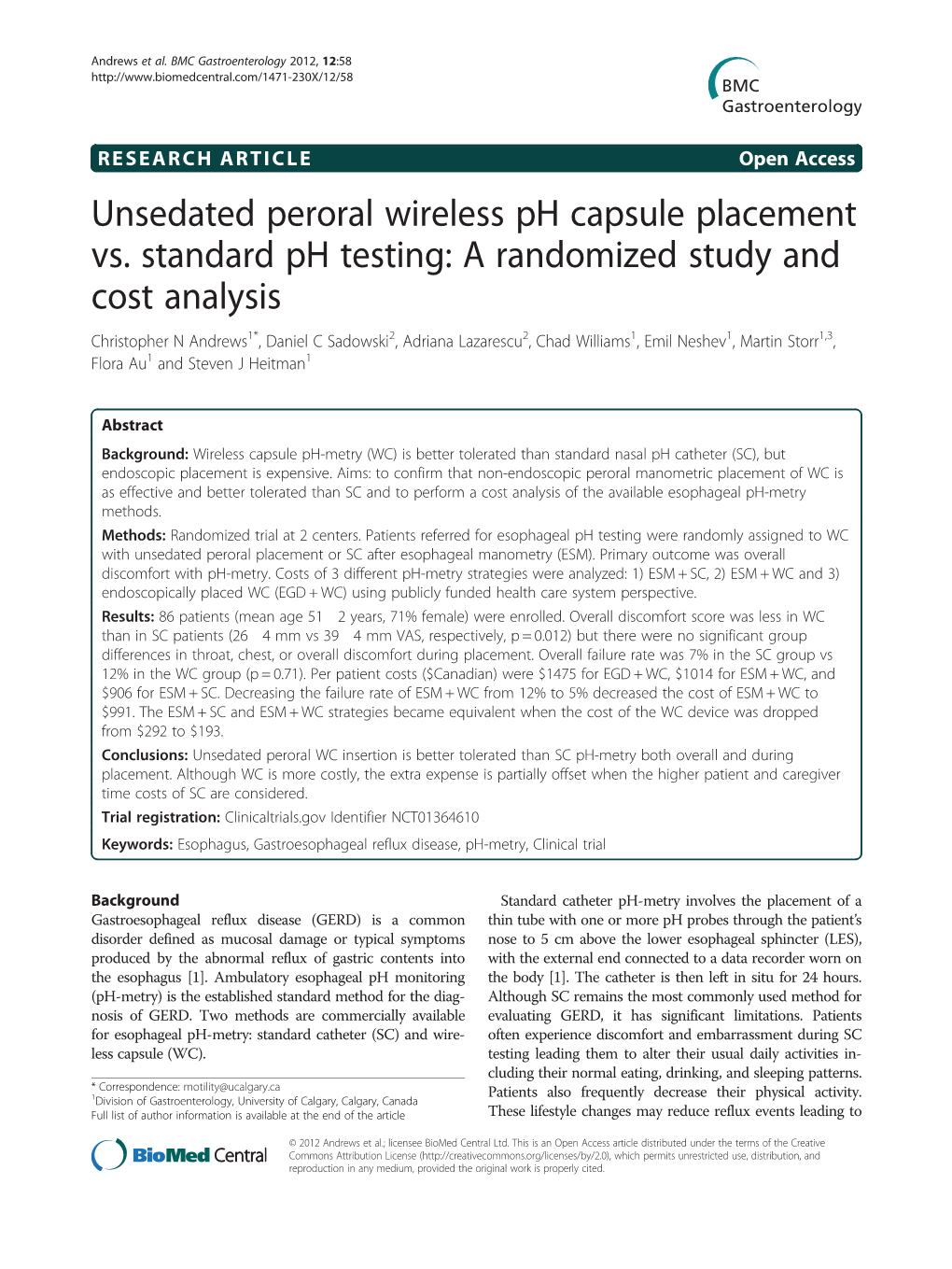 Unsedated Peroral Wireless Ph Capsule Placement Vs