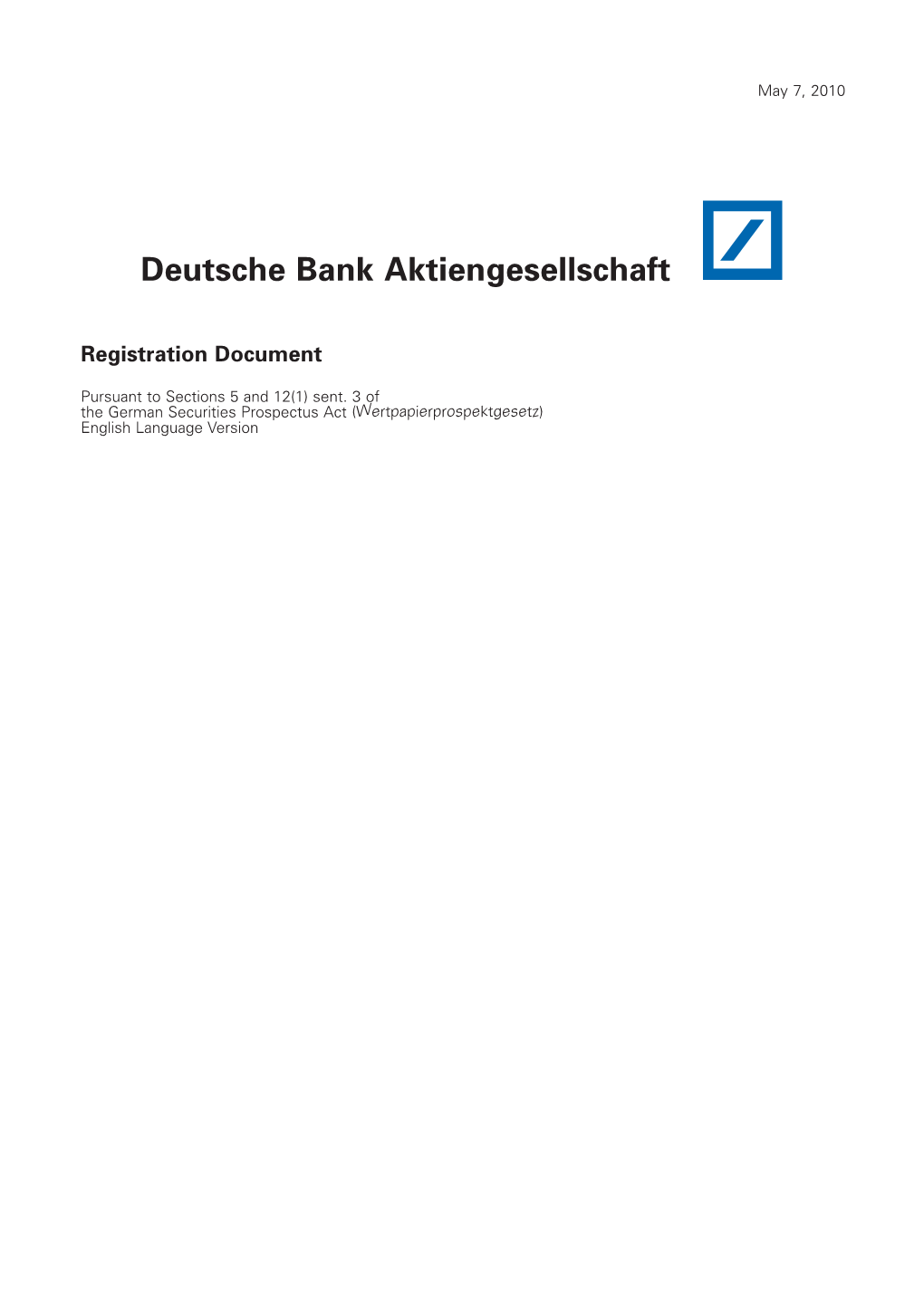 Deutsche Bank Aktiengesellschaft