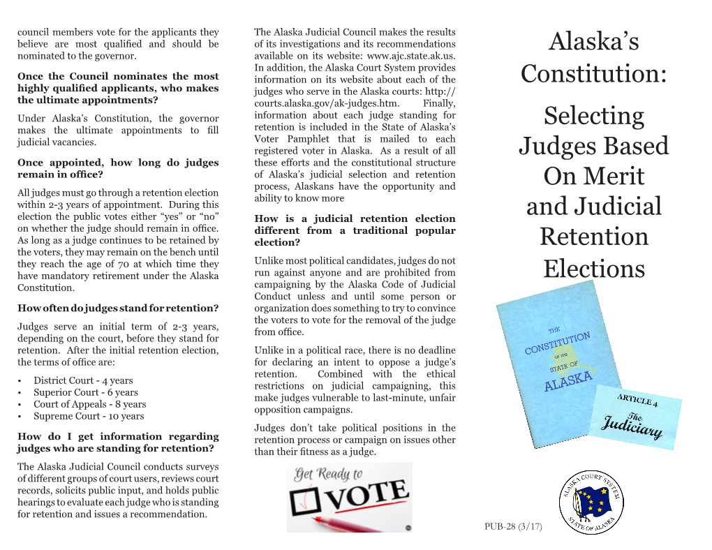 Selecting Judges Based on Merit and Judicial Retention Elections