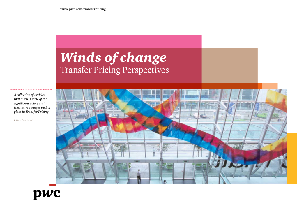 Transfer Pricing Perspectives: Winds of Change