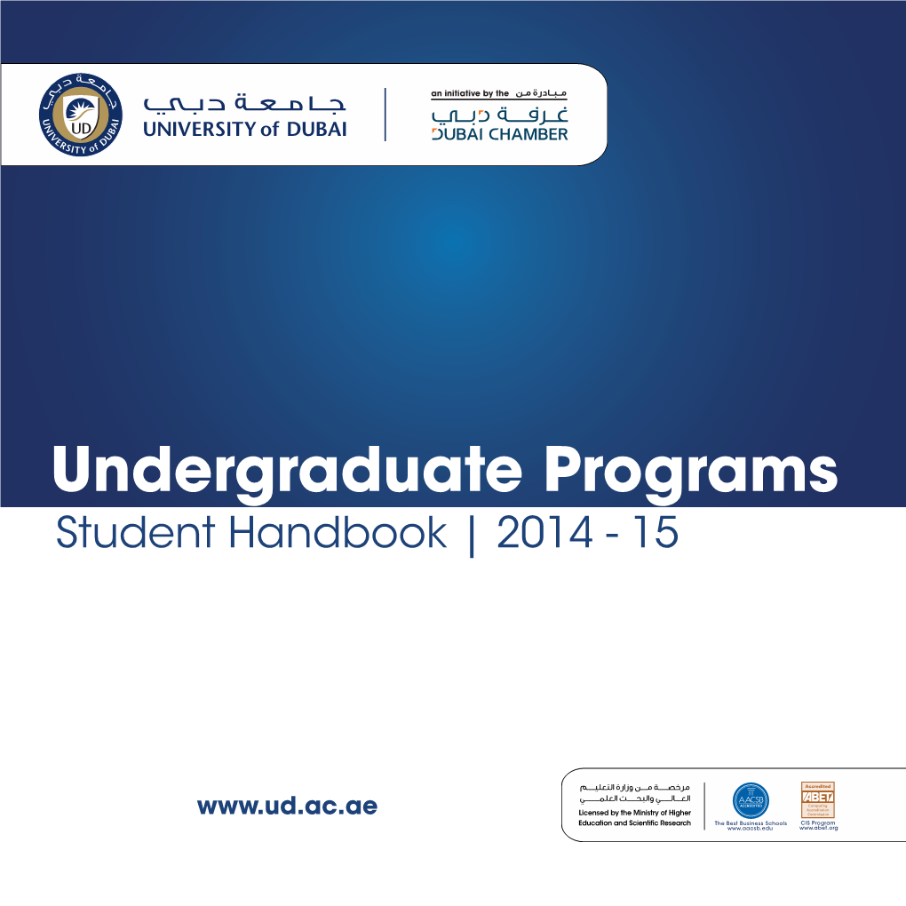 Undergraduate Programs Student Handbook | 2014 - 15