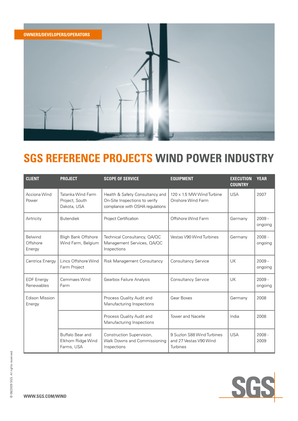 Sgs Reference Projects Wind Power Industry