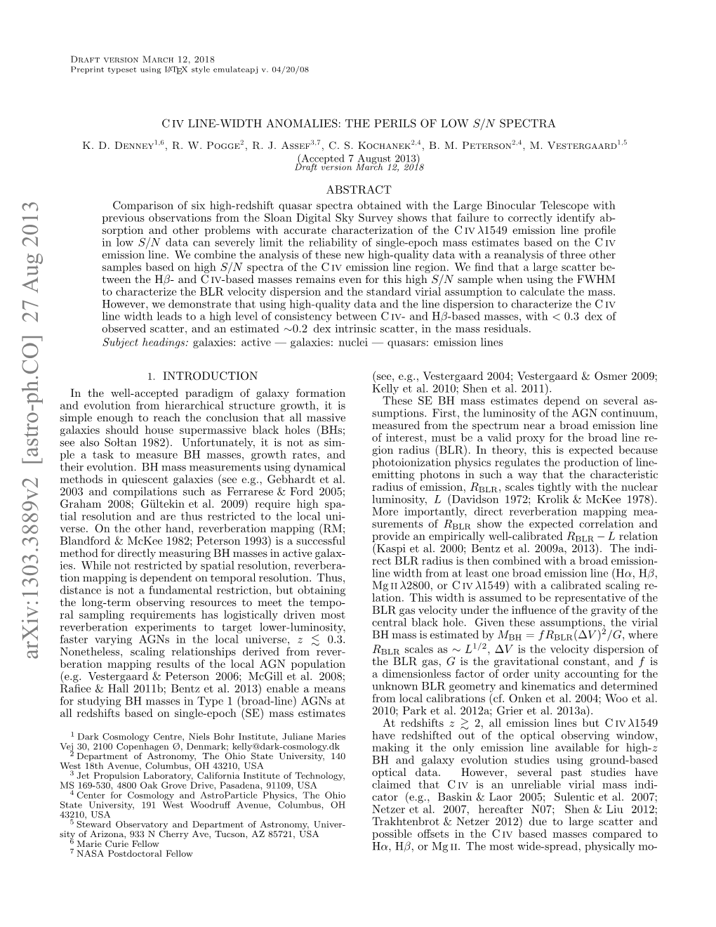 CIV Line-Width Anomalies: the Perils of Low S/N Spectra