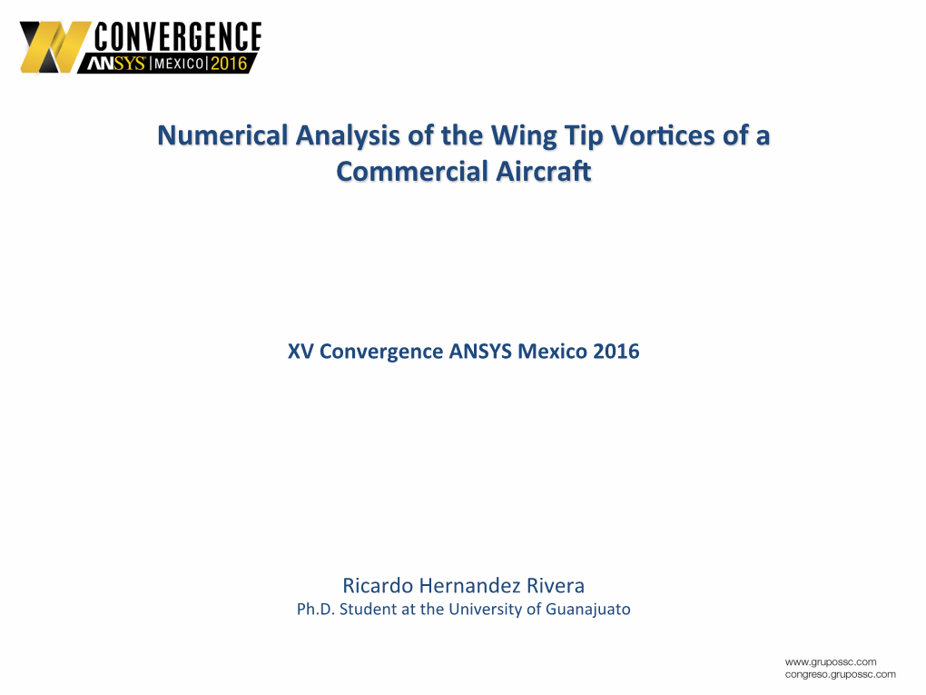 Numerical Analysis of the Wing Tip Vor/Ces of a Commercial Aircraft