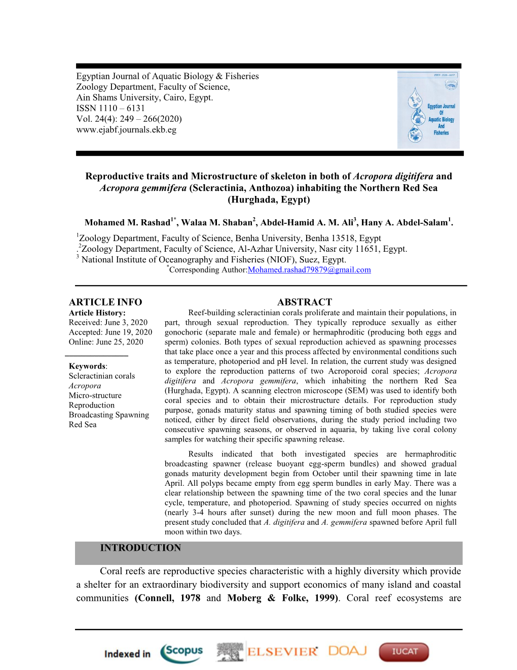 Reproductive Traits and Microstructure of Skeleton in Both of Acropora Digitifera and Acropora Gemmifera (Scleractinia, Anthozoa