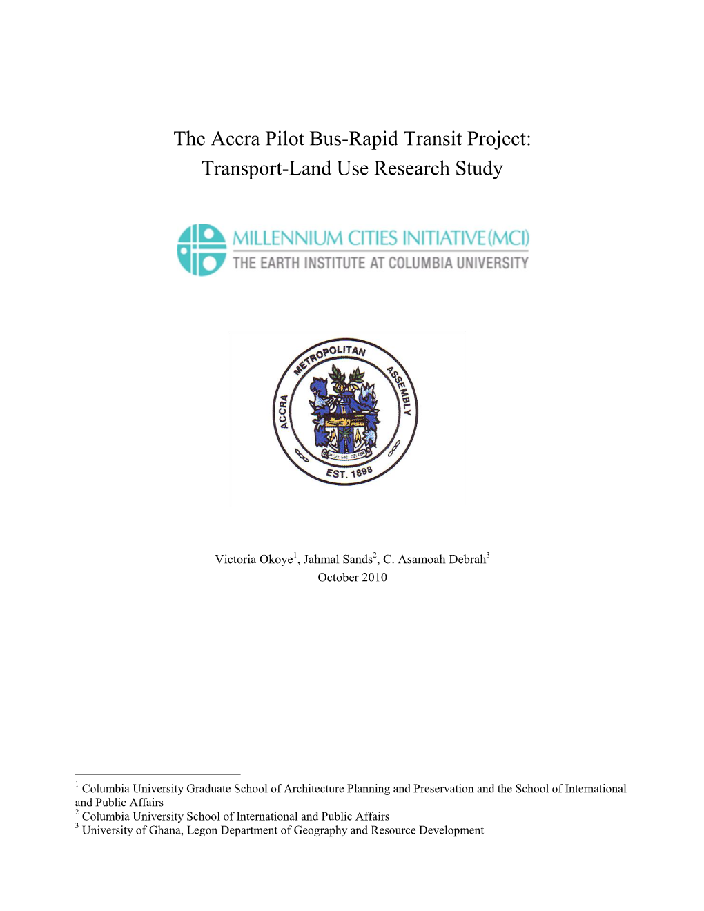 Transport-Land Use Research Study