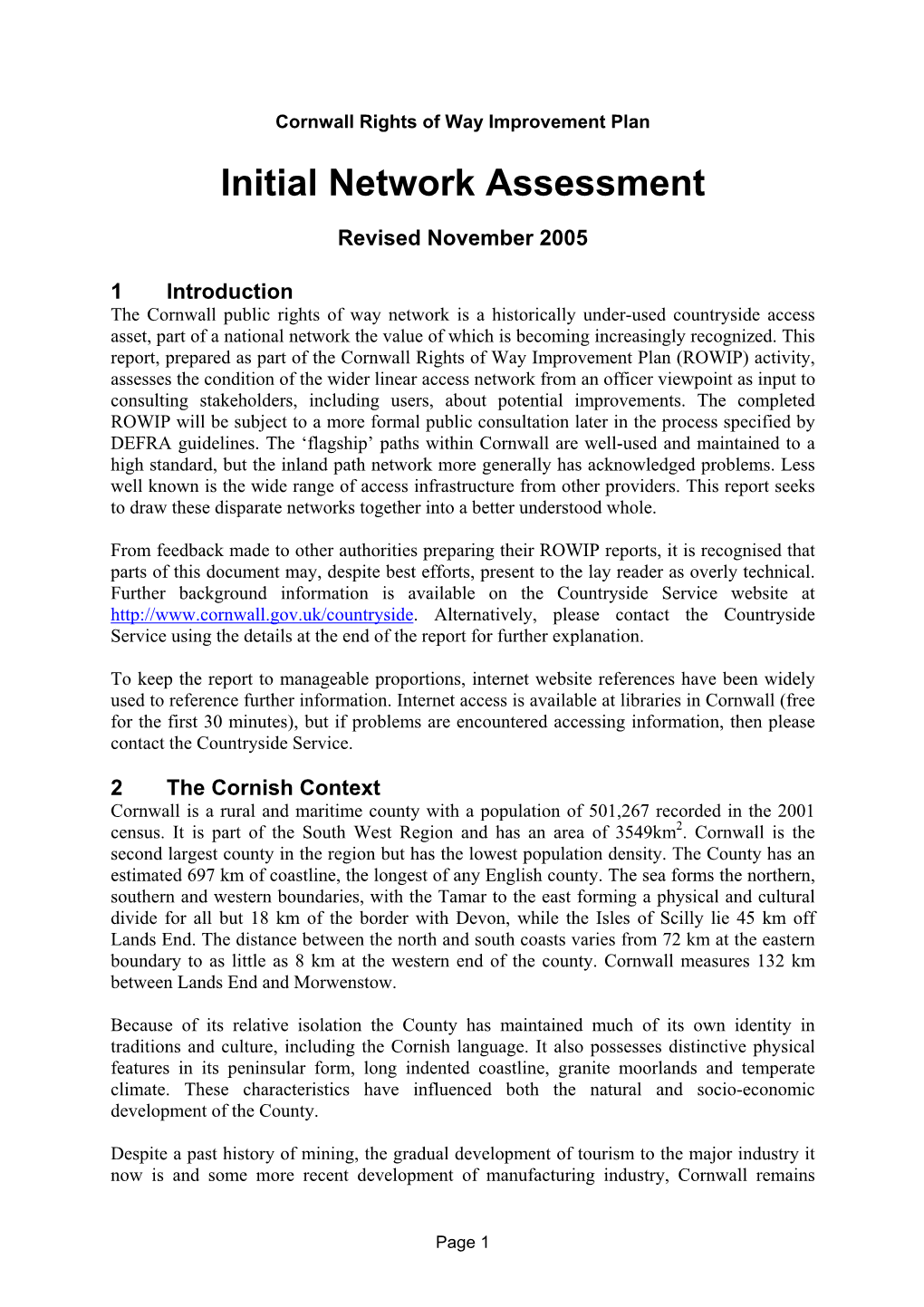 Initial Network Assessment