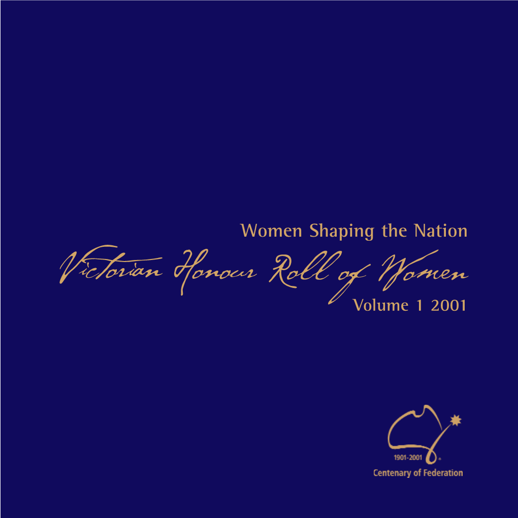 2001 Victorian Honour Roll of Women