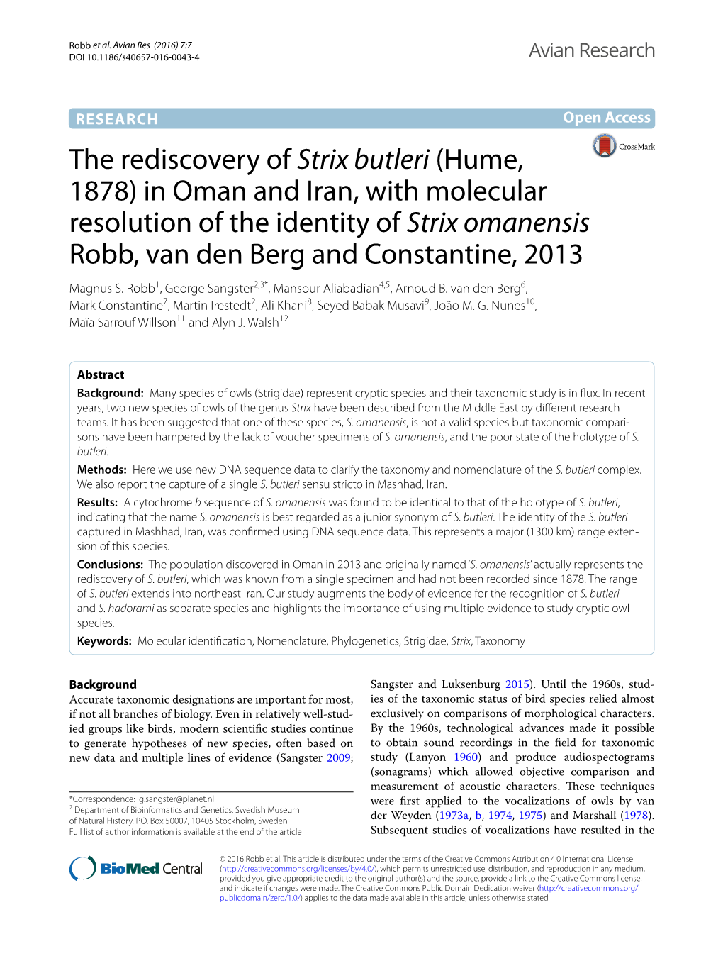 The Rediscovery of Strix Butleri (Hume, 1878)