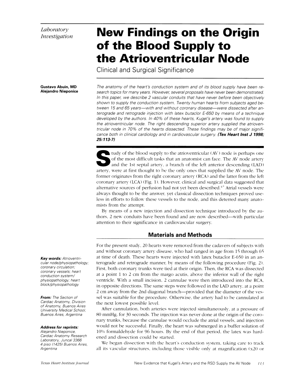 New Findings on the Origin the Atrioventricular Node