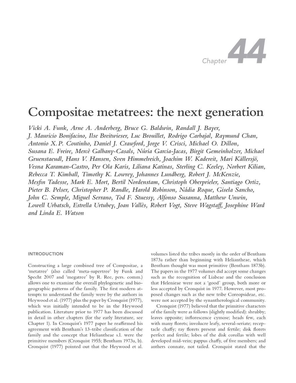 Compositae Metatrees: the Next Generation Vicki A