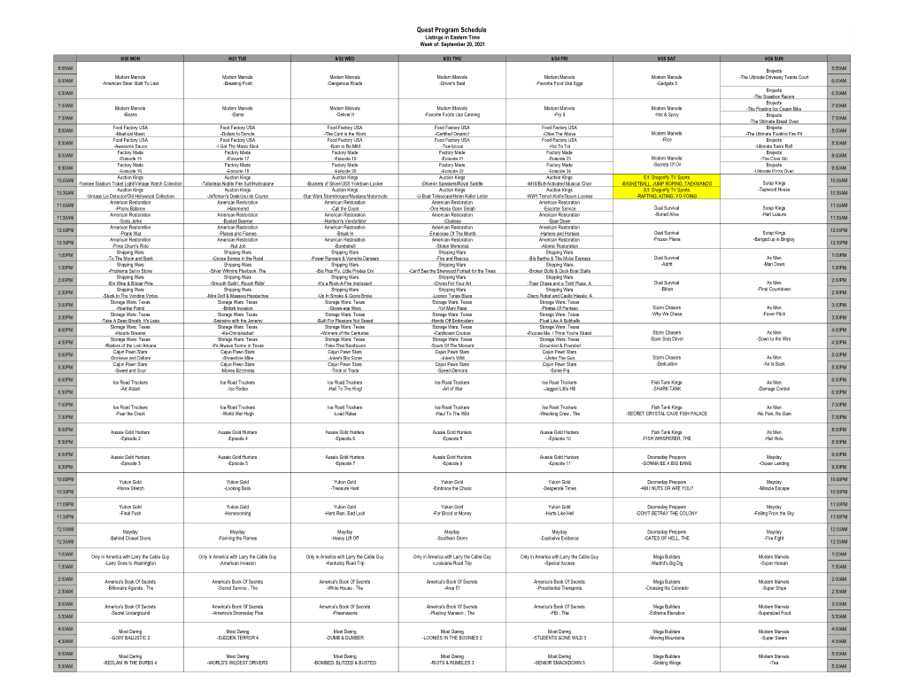 The WMBC 63.2 Quest Program Guide