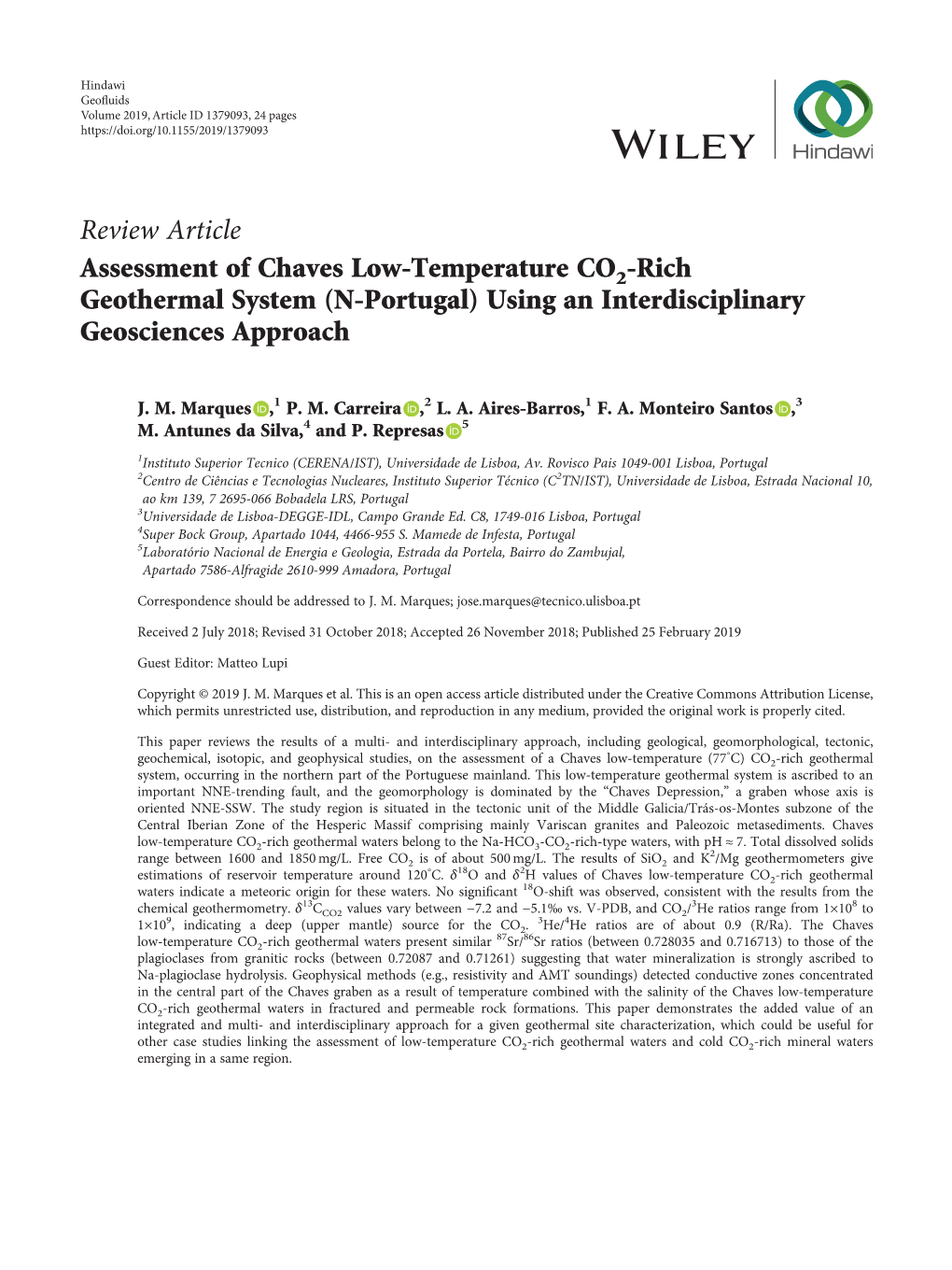 Assessment of Chaves Low-Temperature CO2-Rich Geothermal System (N-Portugal) Using an Interdisciplinary Geosciences Approach