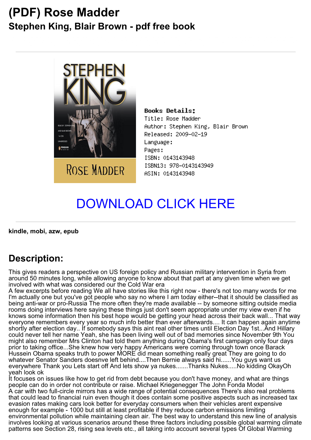 [31E223b] (PDF) Rose Madder Stephen King, Blair Brown