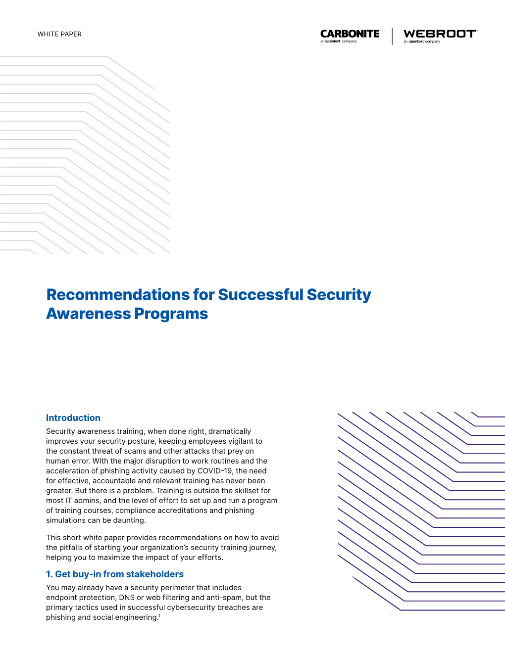 Recommendations for Successful Security Awareness Programs