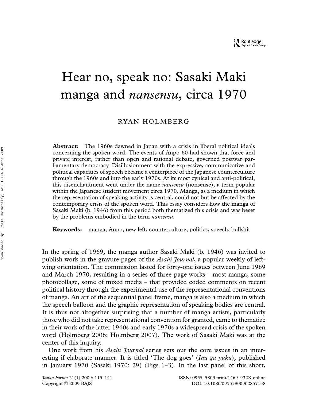 Sasaki Maki Manga and Nansensu, Circa 1970