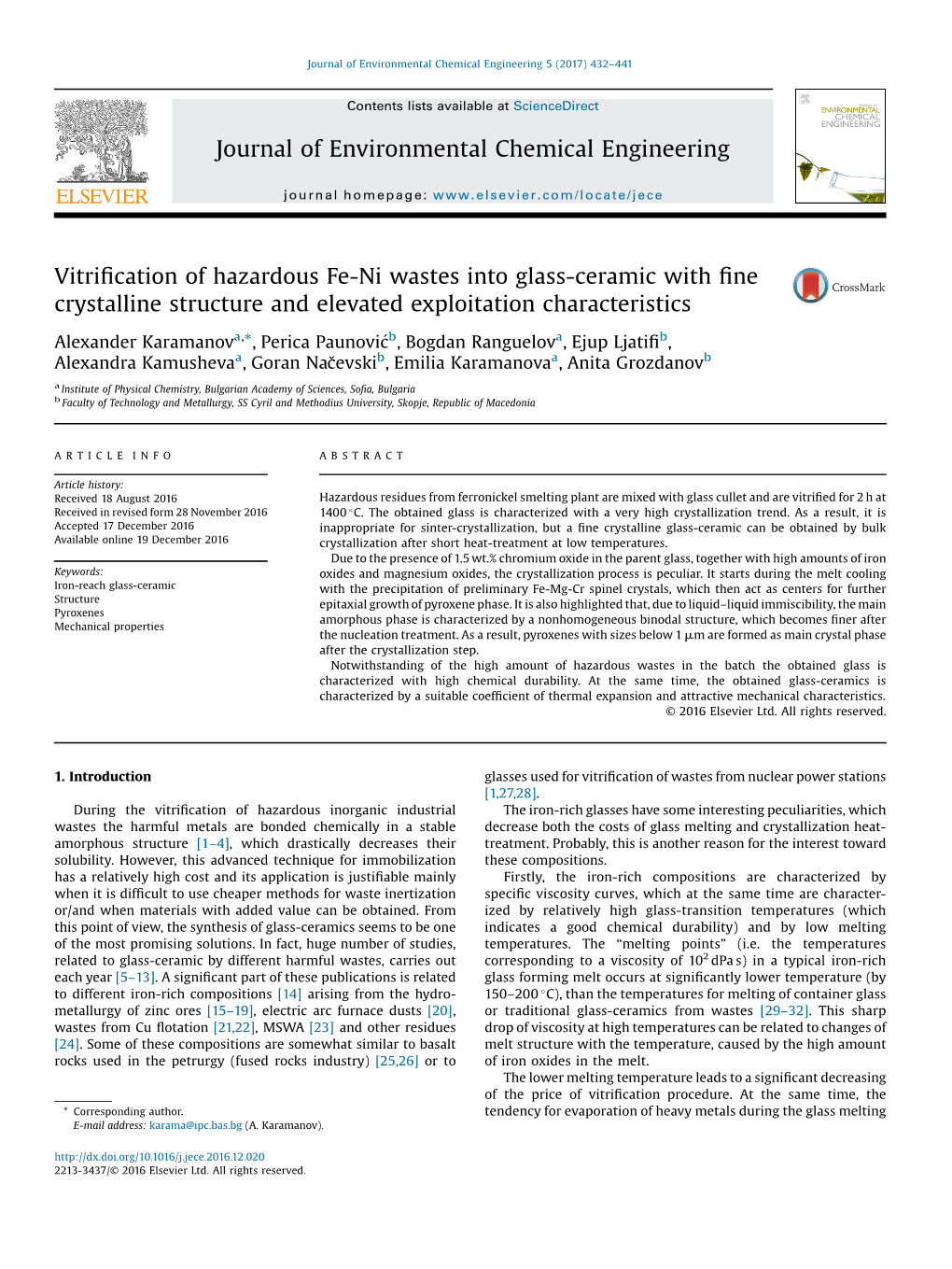 Vitrification of Hazardous Fe-Ni Wastes Into Glass-Ceramic with Fine