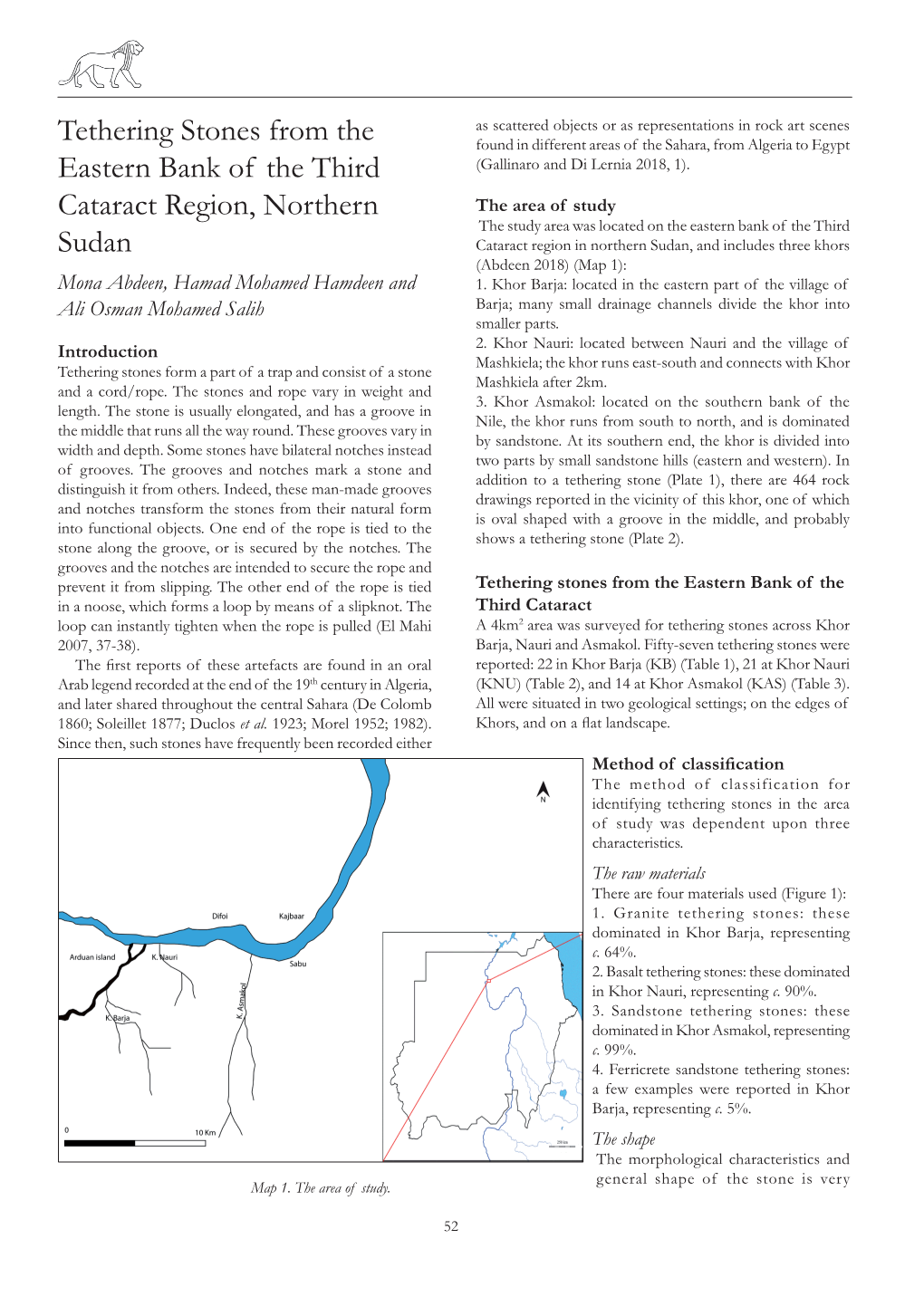 Tethering Stones from the Eastern Bank of the Third Cataract Region, Northern Sudan