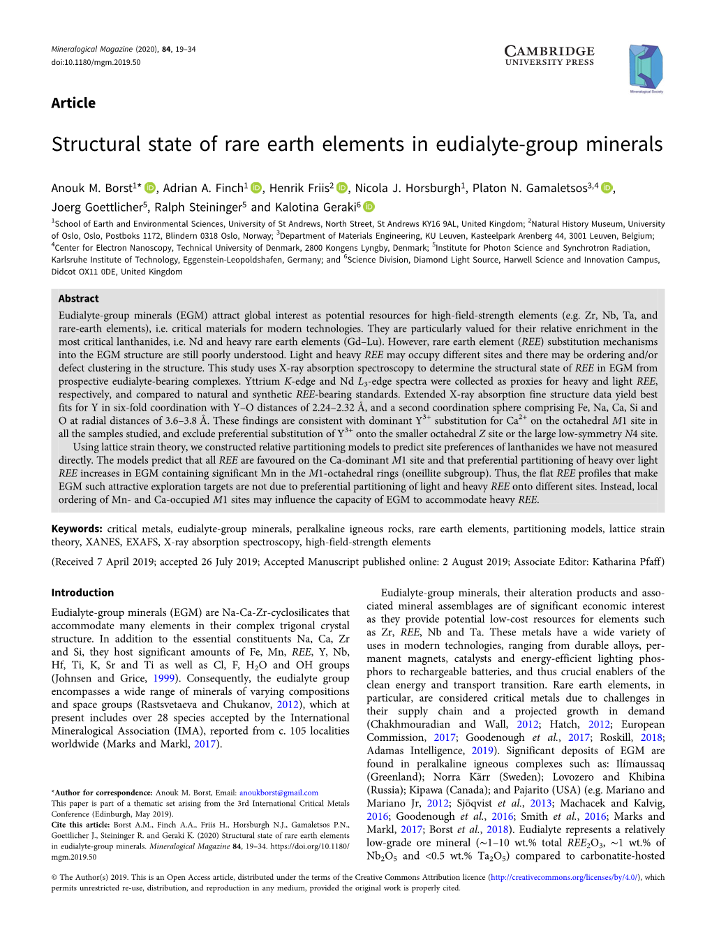 Structural State of Rare Earth Elements in Eudialyte-Group Minerals