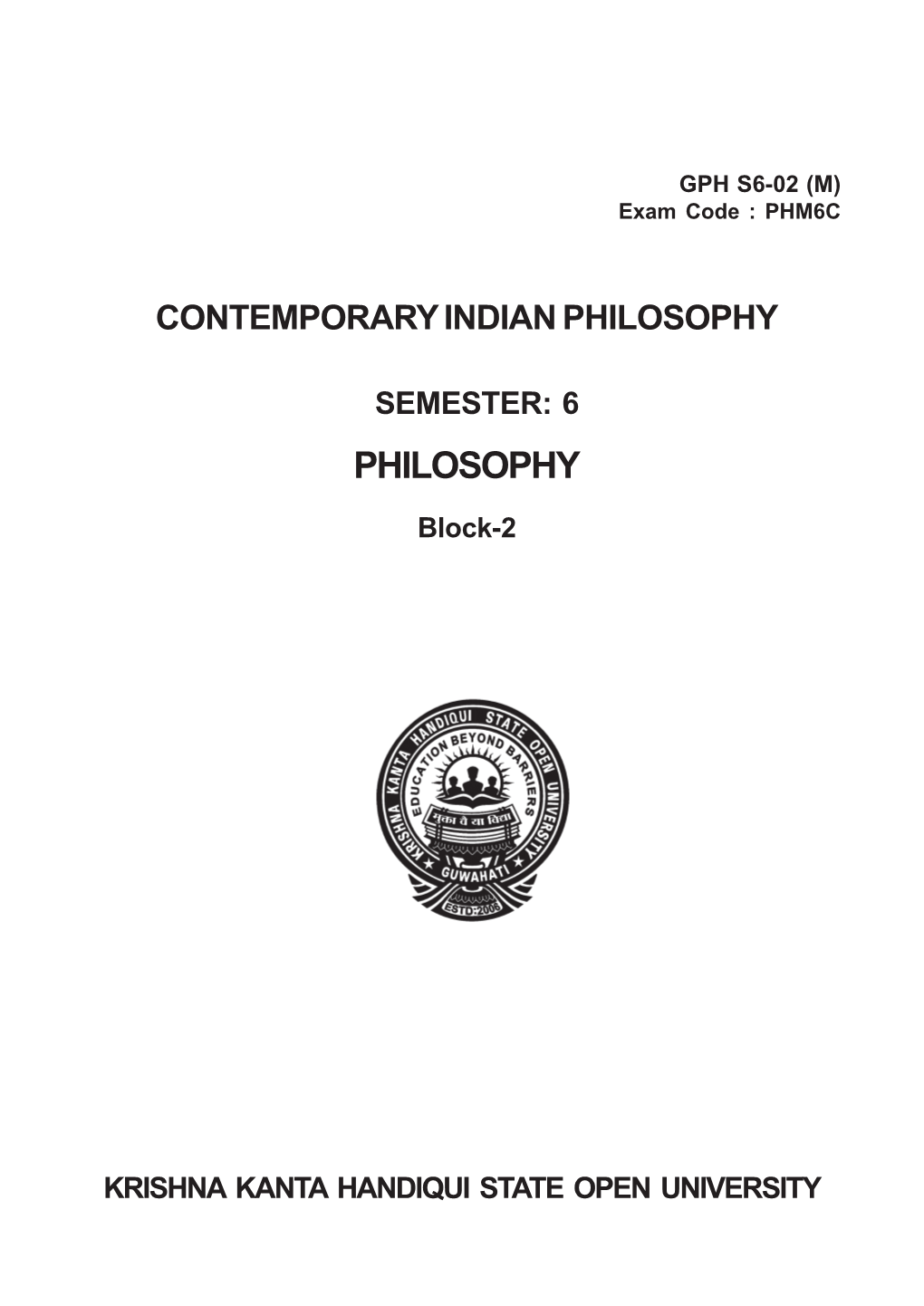 Contemporary Indian Philosophy Semester