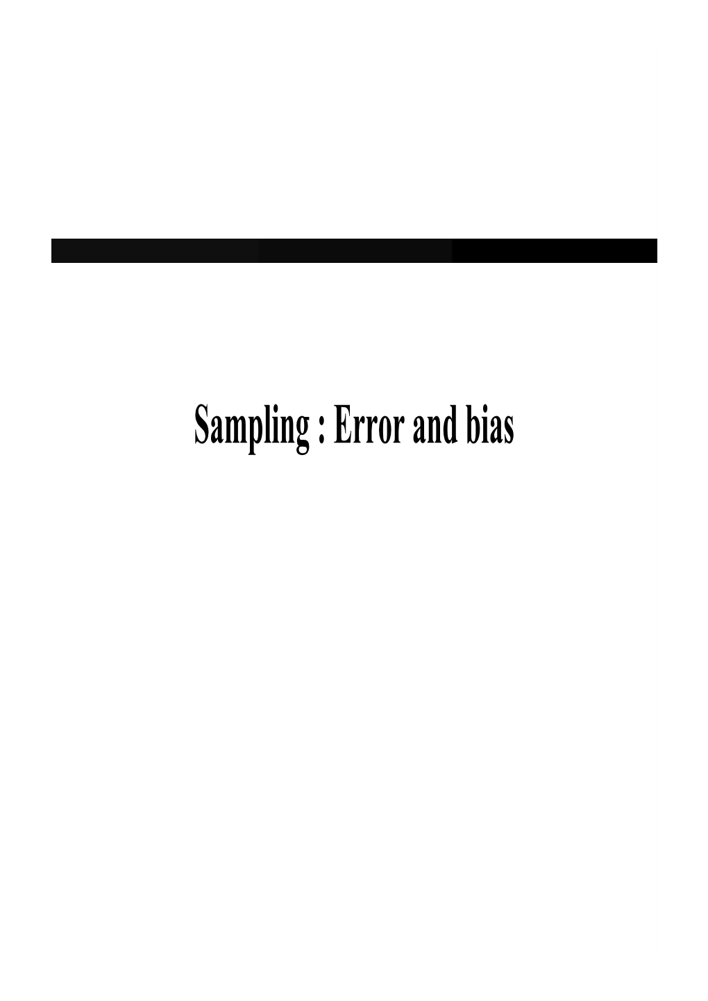 Sampling Error