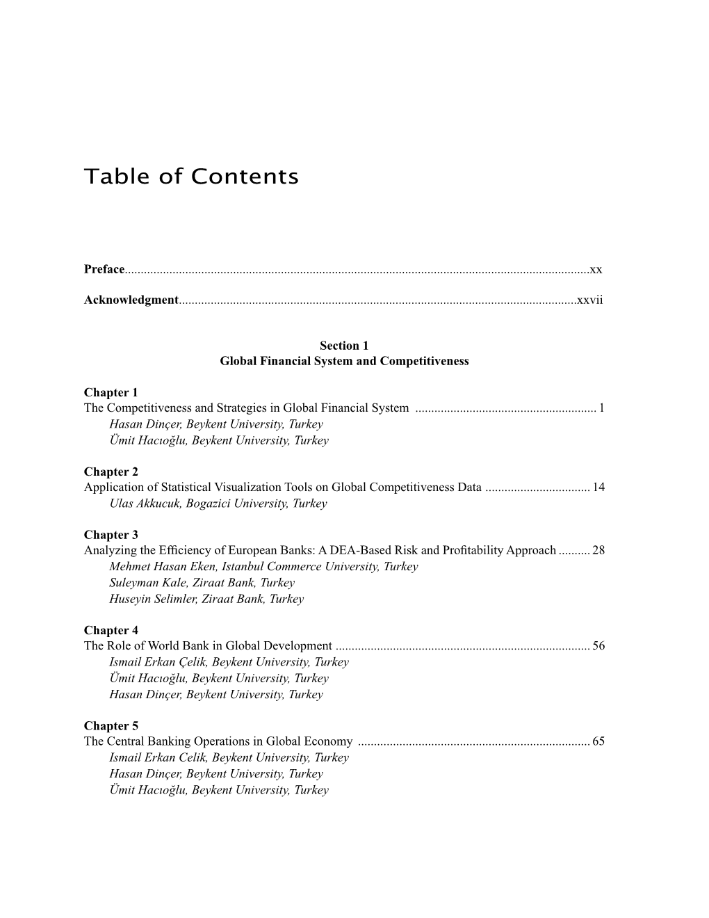 Table of Contents