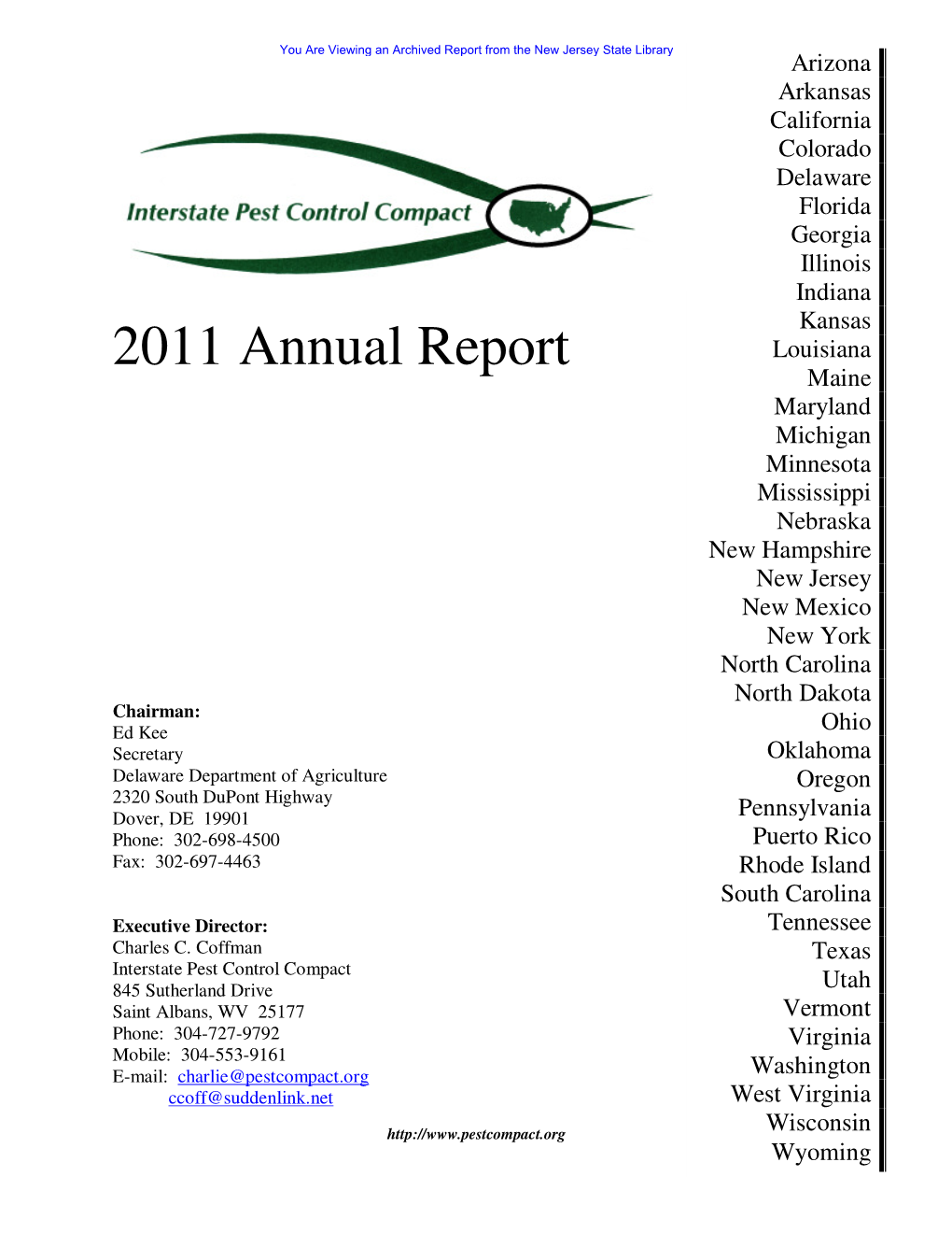 2011 Annual Report Louisiana Maine Maryland Michigan