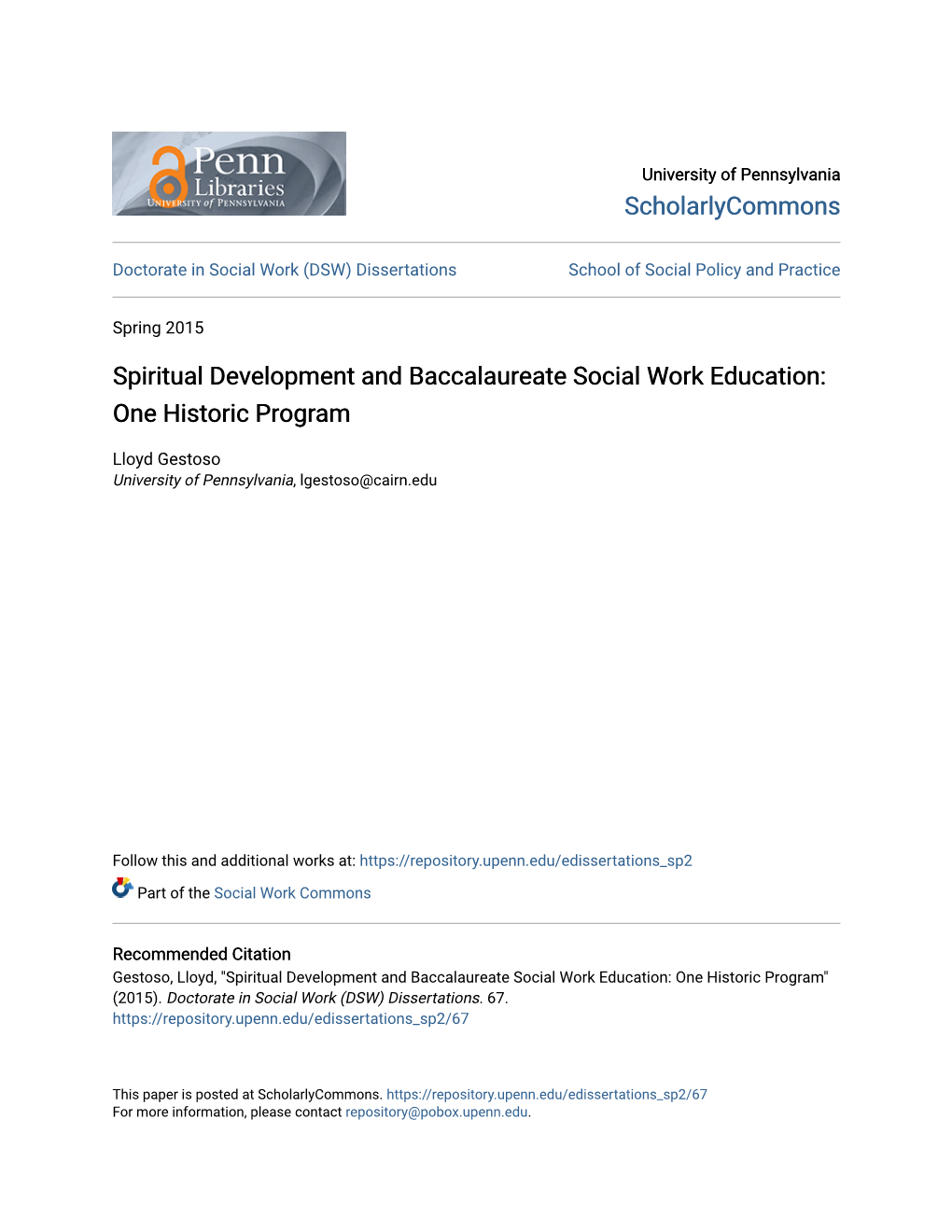 Spiritual Development and Baccalaureate Social Work Education: One Historic Program