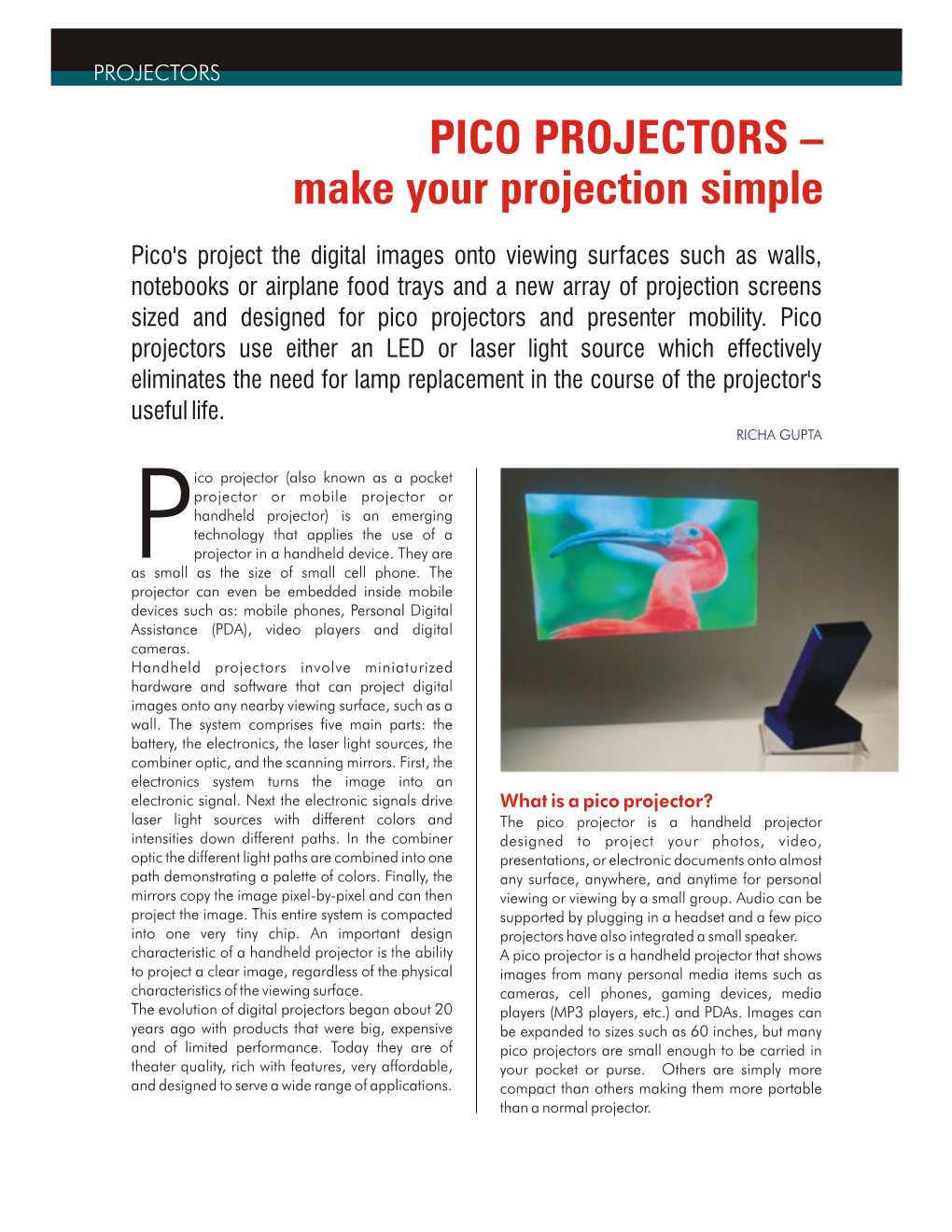 PICO PROJECTORS – Make Your Projection Simple